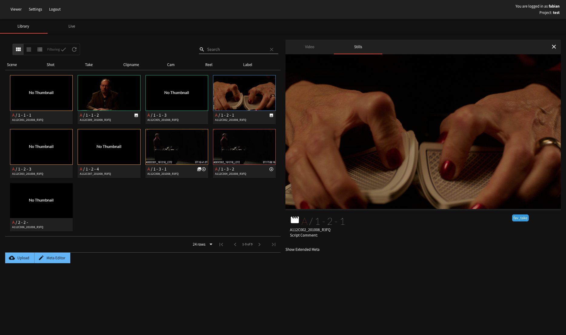 A screenshot from our Dailies Viewer